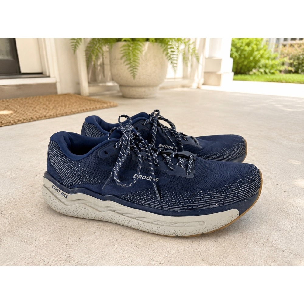 Brooks Ghost Max Mens Running Shoes Navy Grey Gum 1104311D453 Size 11 D